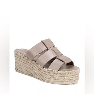 NIB Vince Women’s Sabella Beige 2” Platform Espadrille Wedges in size 6.5
